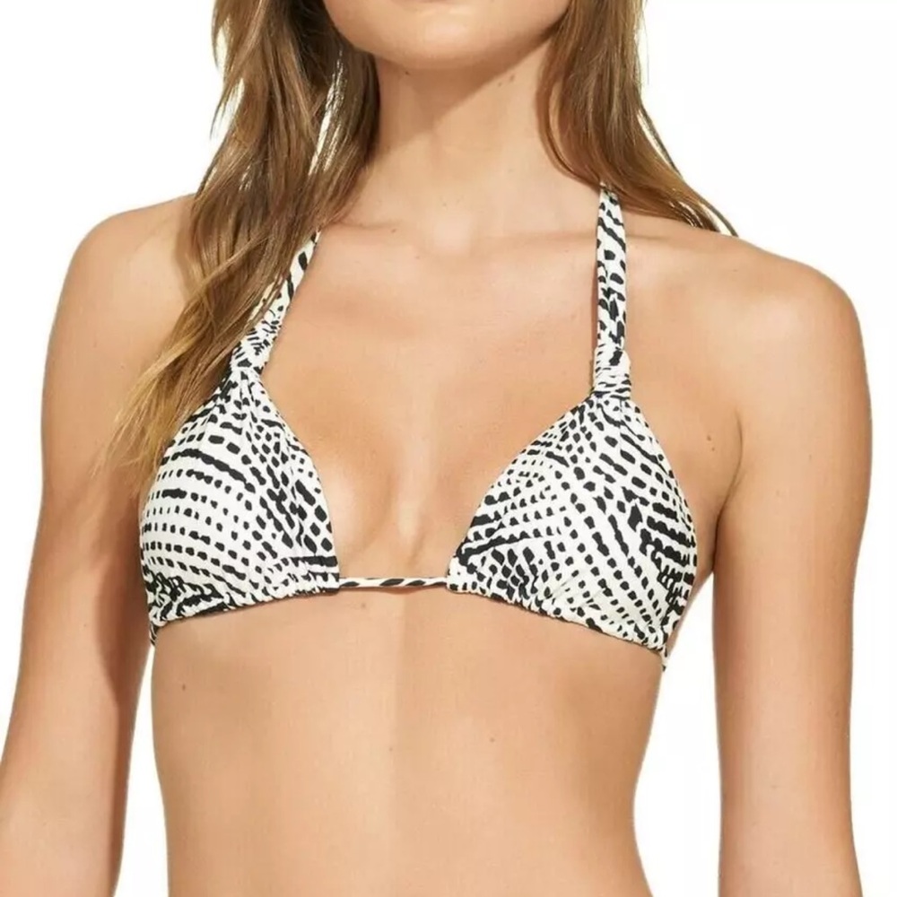 New NWT Vix pearl black bia triangle bikini top size large never worn